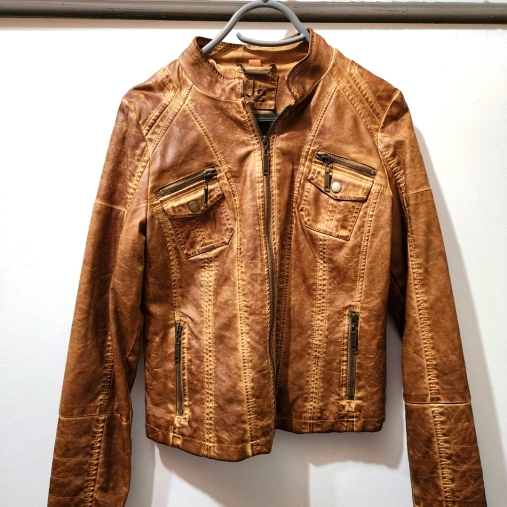 Brown moto style jacket